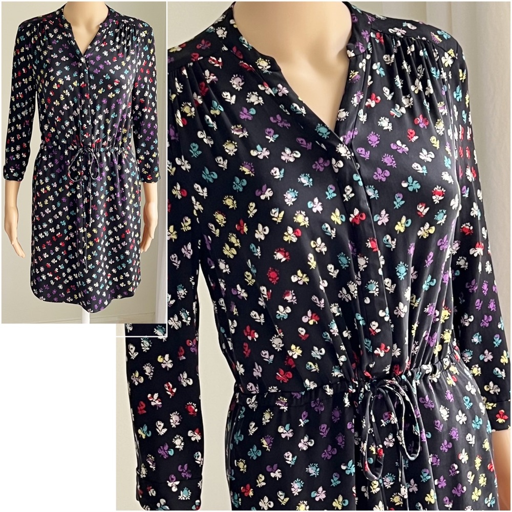 Diane Von Furstenberg Silk Blend Multicolor Floral Dress